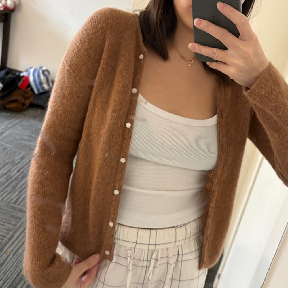 Sezane Gaspard Cardigan Enfant Camel - Size 10Y - Picture 2 of 4